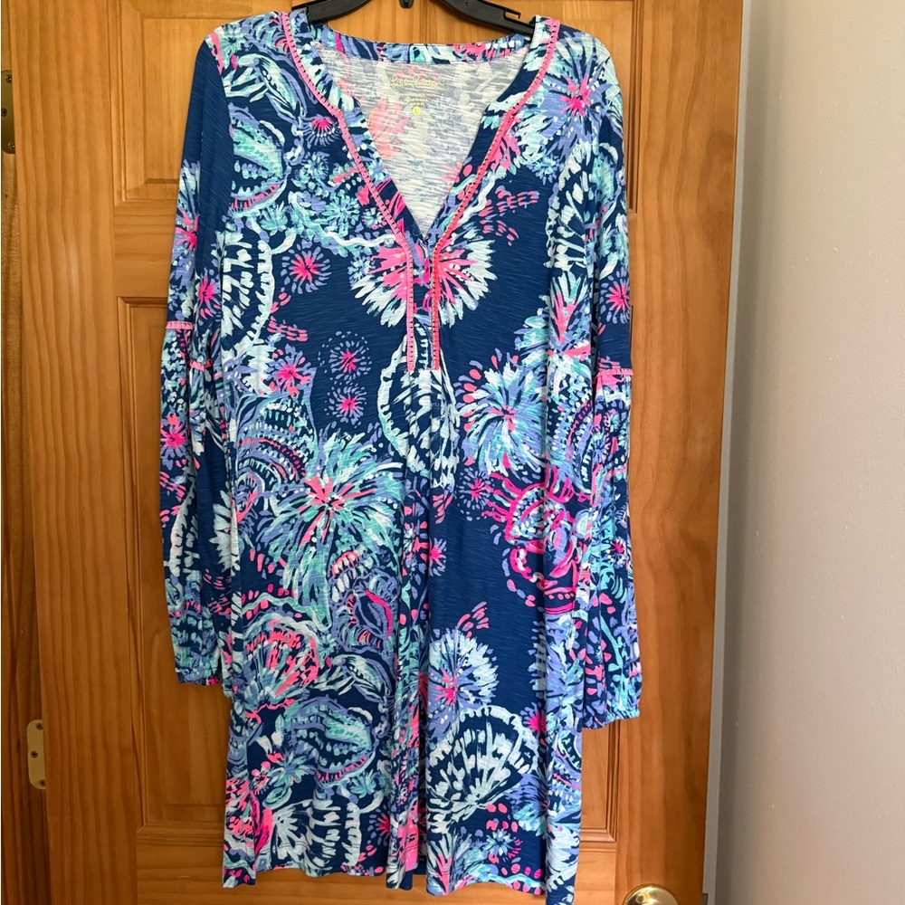 NWT Lilly Pulitzer Blue and Pink Floral Dress